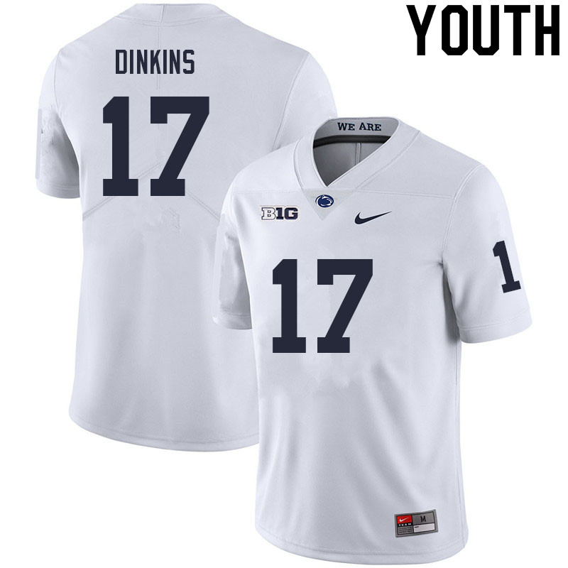 NCAA Nike Youth Penn State Nittany Lions Khalil Dinkins #17 College Football Authentic White Stitched Jersey HFX5498UZ
